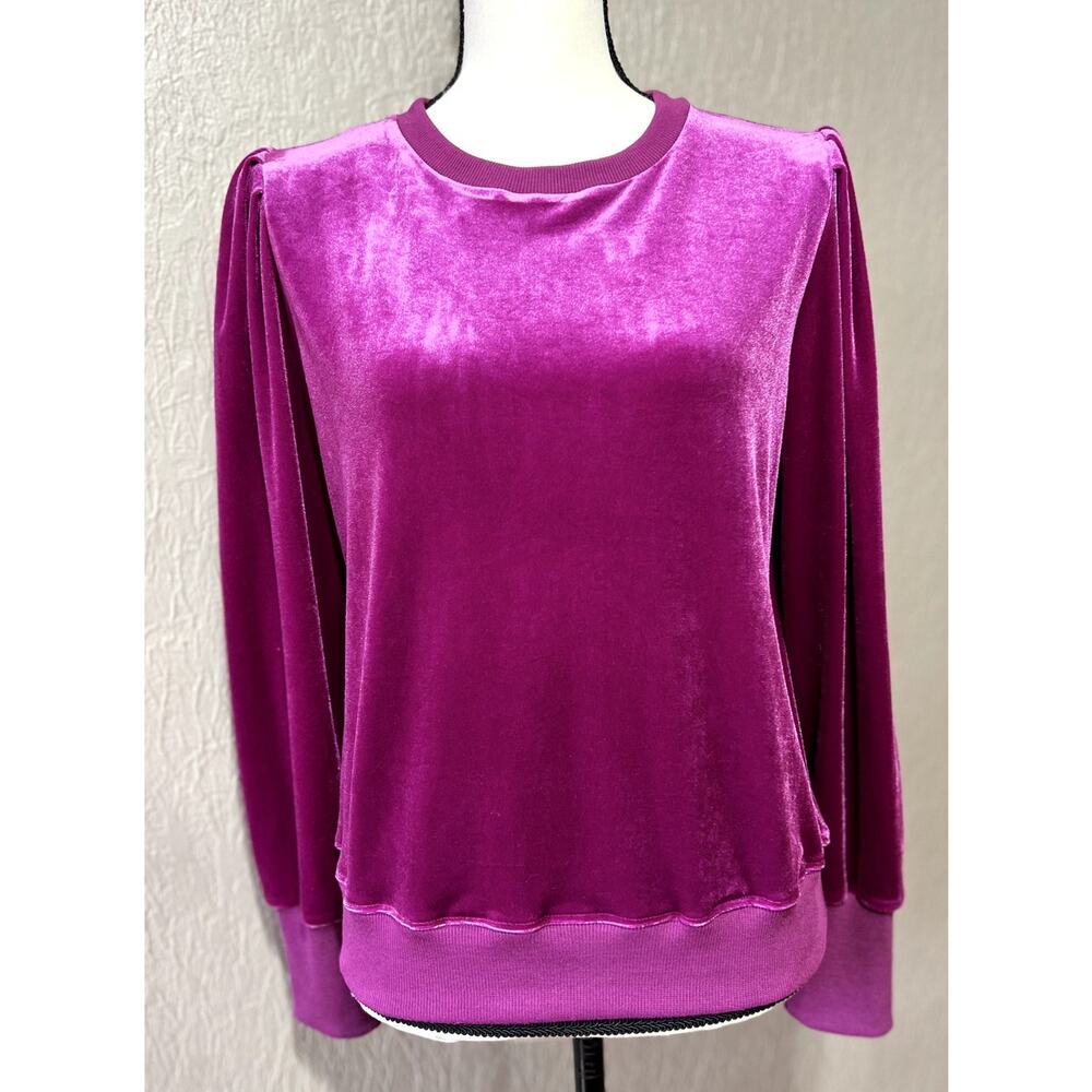 Jodifl A Special Place Velour Velvet Knit Pullover Women's Fuchsia Pink Small